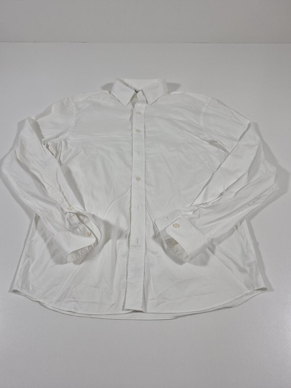 Faherty Reserve Dress Shirt Mens M White Solid Movement Stretch Long Sleeve
